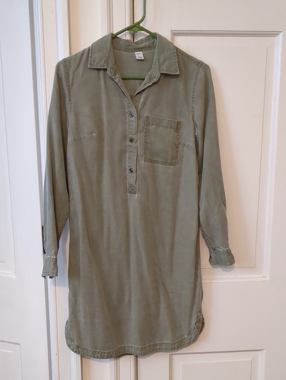 Old Navy Sage Olive Green Shirt Dress - Women Xs